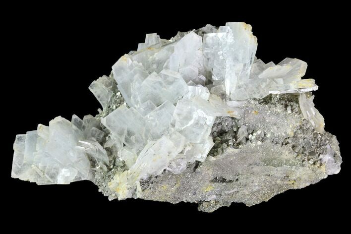 Blue Bladed Barite and Marcasite Association - Morocco #84858